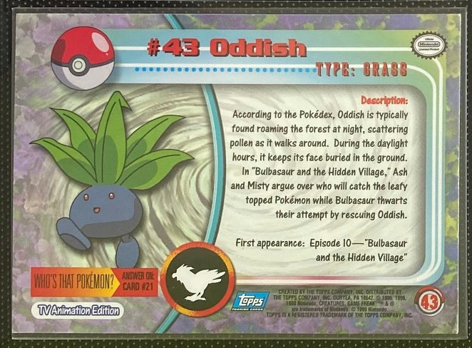 Oddish (43) [Topps TV Animation Edition Series 1 (Fourth Print)]