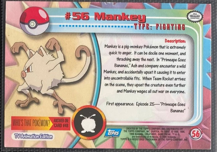 Mankey (56) [Topps TV Animation Edition Series 1 (First Print)]