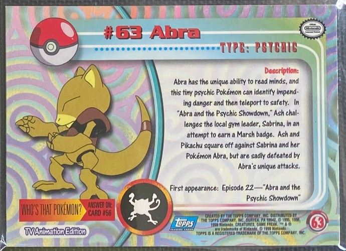 Abra (63) [Topps TV Animation Edition Series 1 (Second Print)]