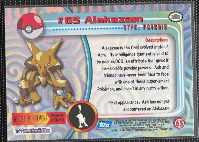 Alakazam (65) [Topps TV Animation Edition Series 1 (Second Print)]