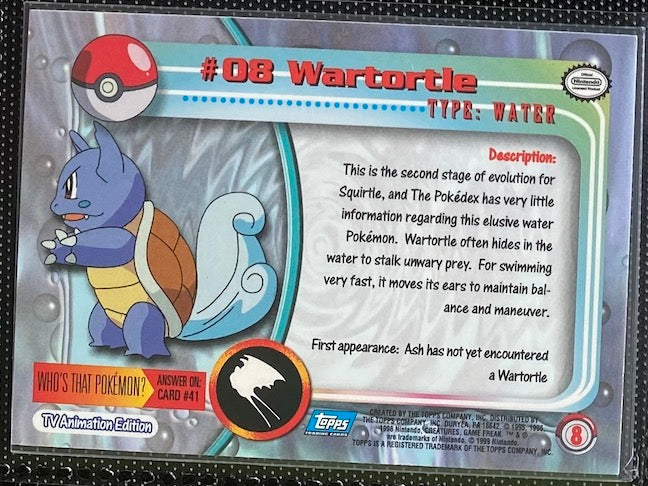 Wartortle (08) [Topps TV Animation Edition Series 1 (Fourth Print)]