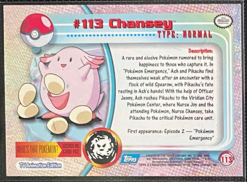 Chansey (113) [Topps TV Animation Edition Series 2]