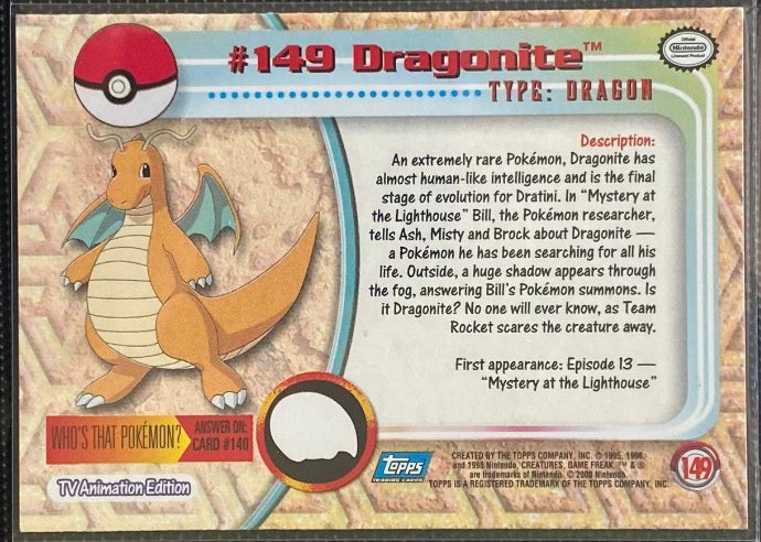 Dragonite Foil (149) [Topps TV Animation Edition Series 3]