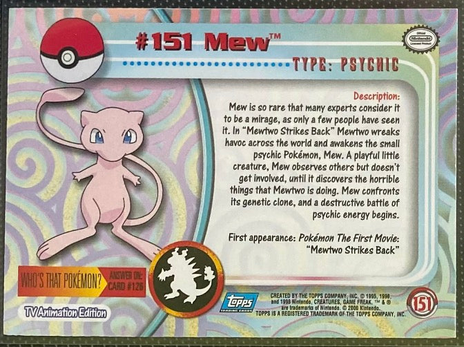 Mew (151) [Topps TV Animation Edition Series 3]