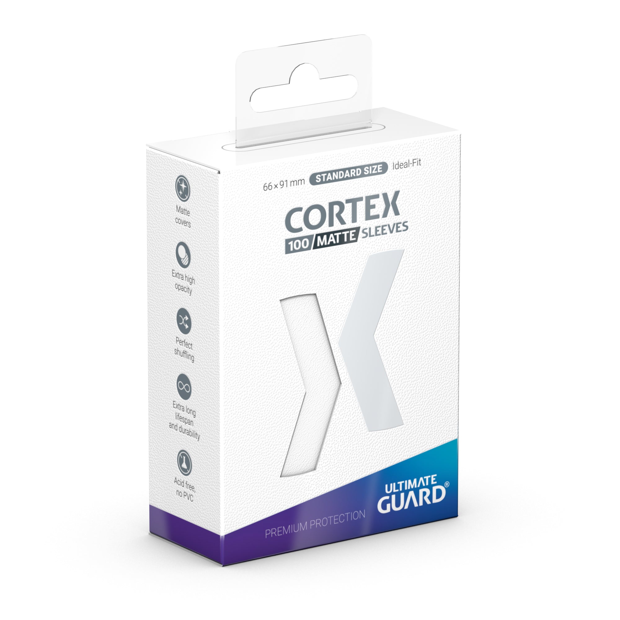 Ultimate Guard Cortex Standard Size Sleeves - Matte White (100ct)