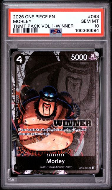 Morley Winner One Piece Promo OP12-093 PSA 10