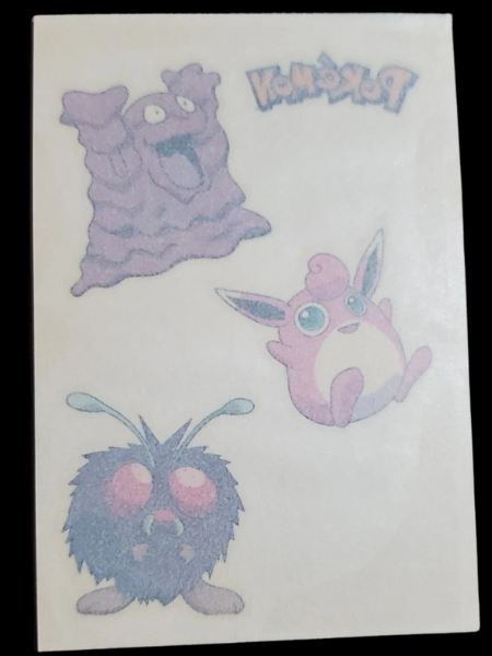 Merlin Pokémon Temporary Tattoos (Venonat, Wigglytuff, Grimer)