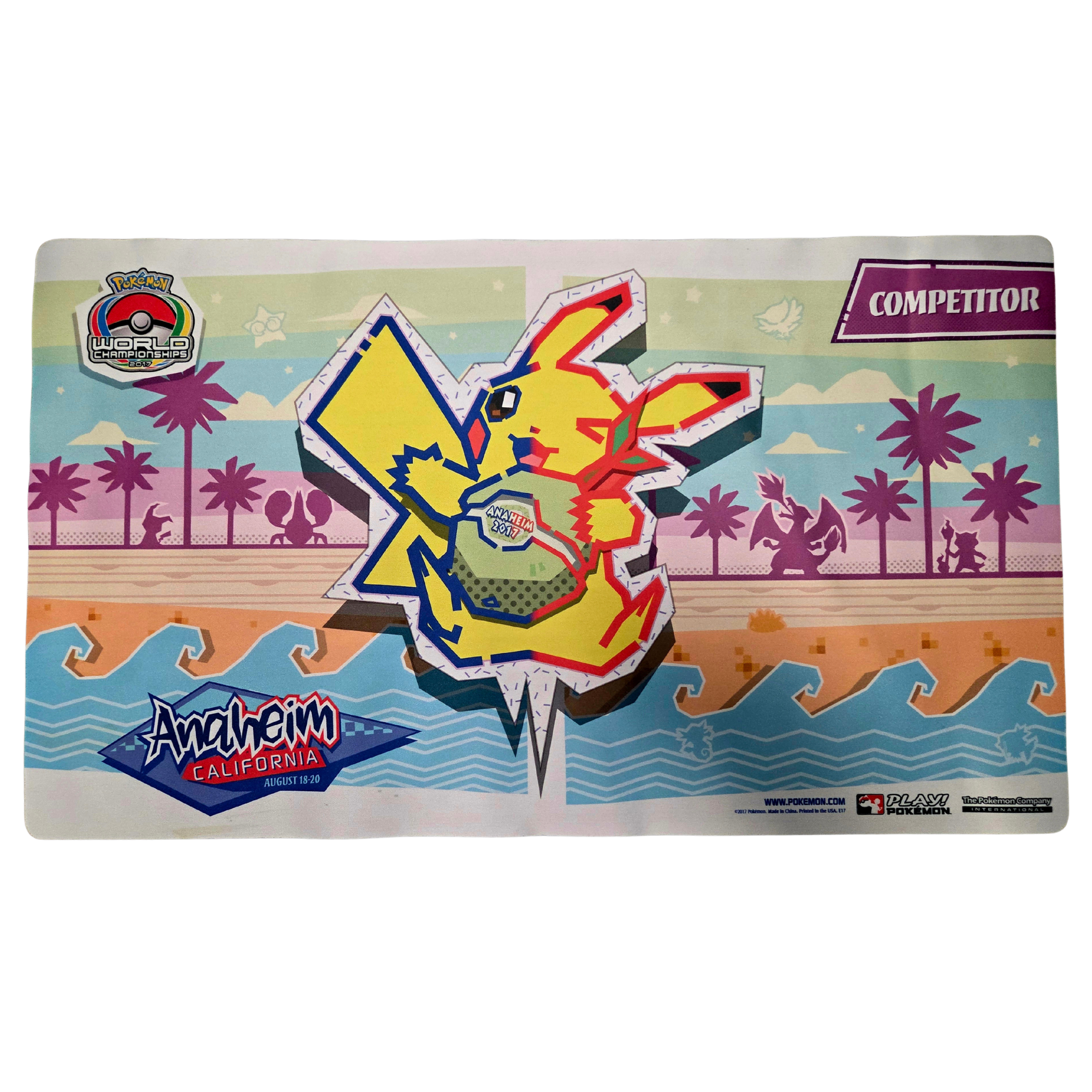Pokémon 2017 World Championships Anaheim Pikachu Competitor Playmat
