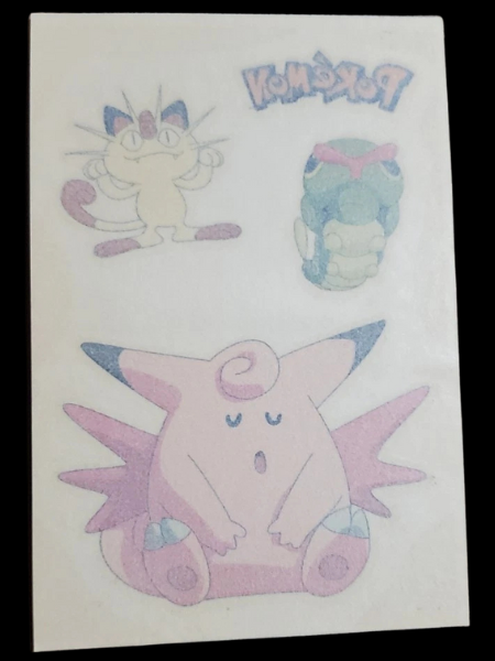 Merlin Pokémon Temporary Tattoos (Clefable, Caterpie, Meowth)