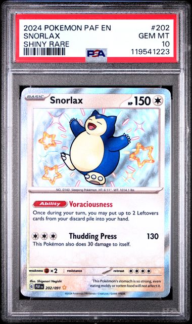 Snorlax Paldean Fates 202/091 PSA 10