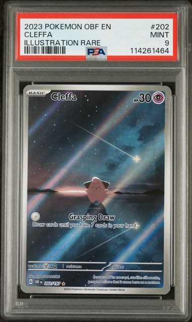 Cleffa Illustration Rare Obsidian Flames 202/197 PSA 9