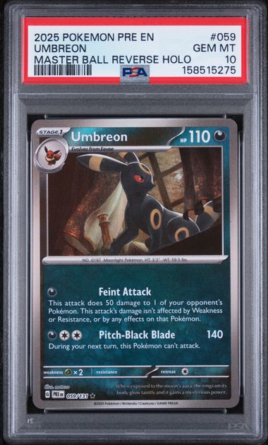 Umbreon Master Ball Prismatic Evolutions 059/131 PSA 10