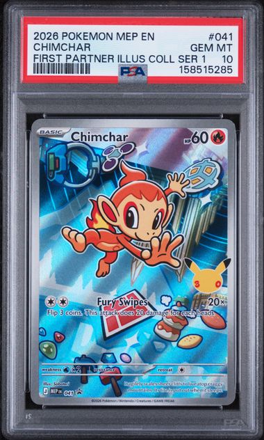 Chimchar Black Star Promo First Partner Illustration Collection Series 1 041 PSA 10
