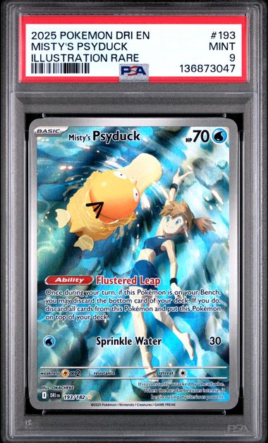 Misty's Psyduck Illustration Rare Destined Rivals 193/182 PSA 9