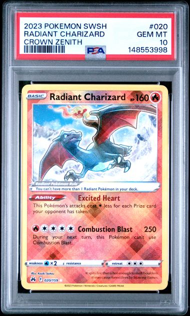 Radiant Charizard Crown Zenith 20/159 PSA 10