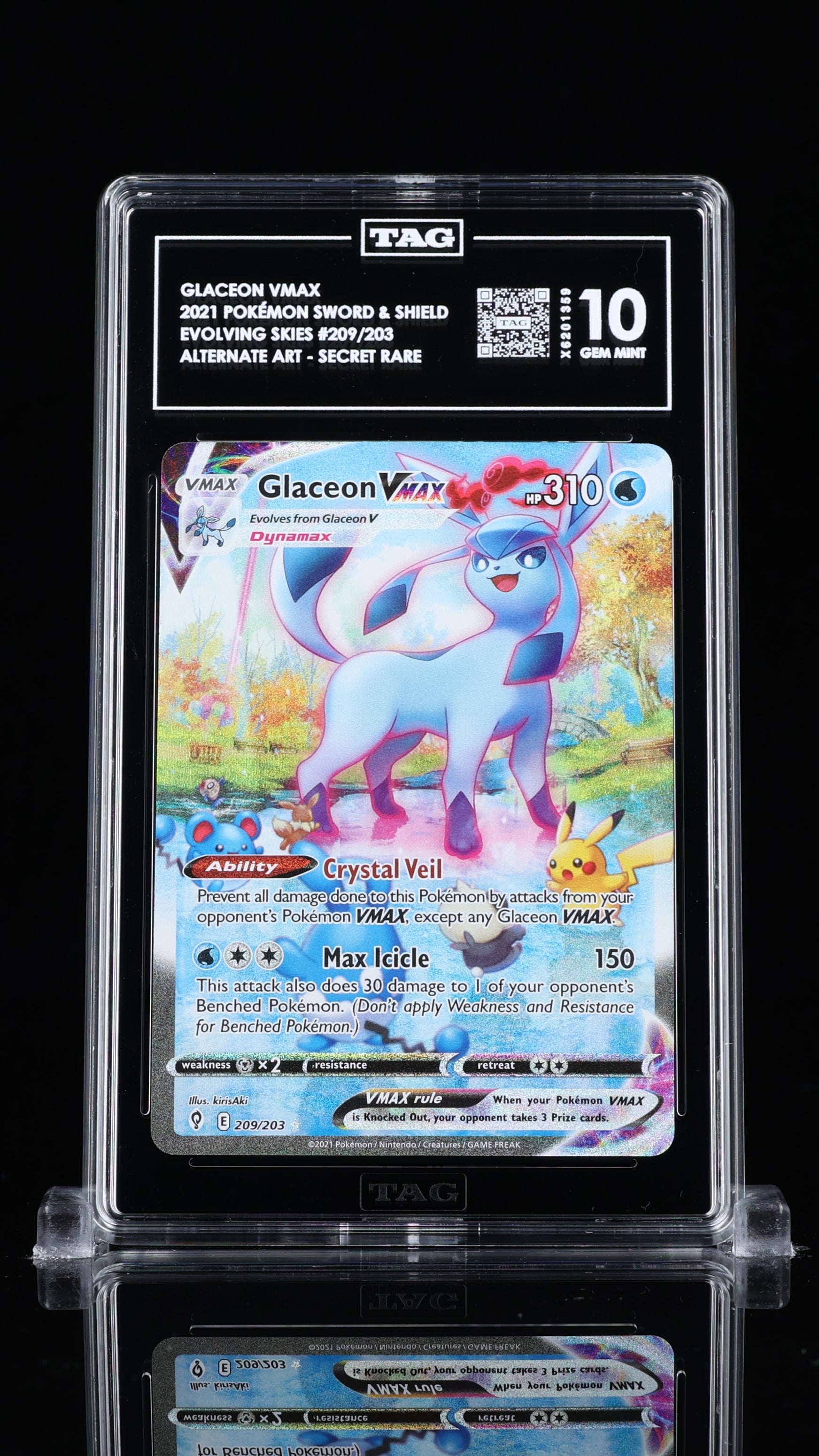 Glaceon VMAX Evolving Skies 209/203 TAG 10