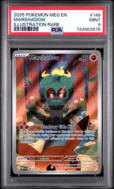Marshadow Illustration Rare Mega Evolution 146/132 PSA 9
