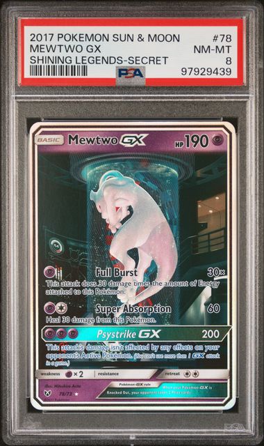 Mewtwo GX Shining Legends 78/73 PSA 8