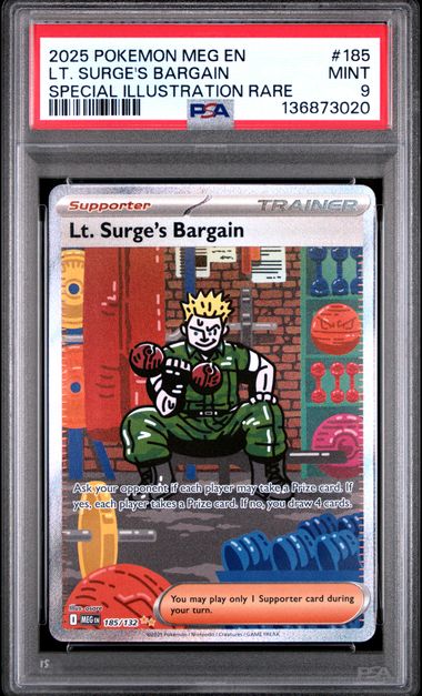 Lt. Surge's Bargain SIR Mega Evolution ME01 185/132 PSA 9