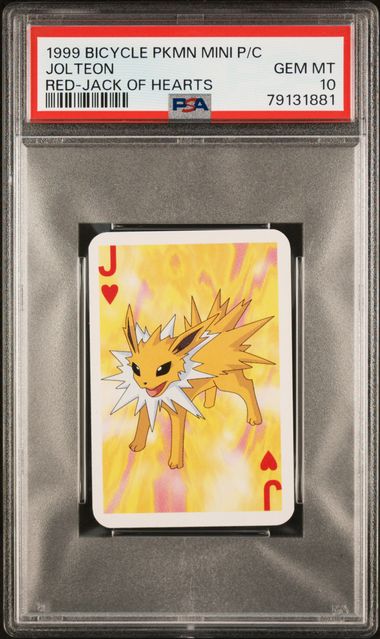 Pokemon: Jolteon Mini Playing Cards Red-Jack of Hearts PSA 10