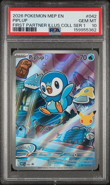 Piplup First Partner Illustration Collection Mega Evolution Promo 042 PSA 10
