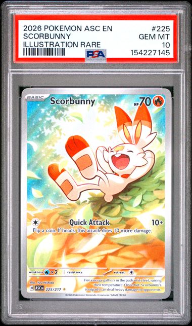 Scorbunny Ascended Heroes 225/217 PSA 10