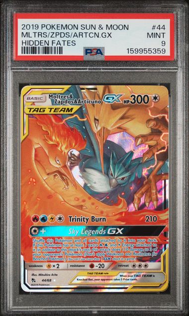Moltres & Zapdos & Articuno GX Hidden Fates 44/68 PSA 9