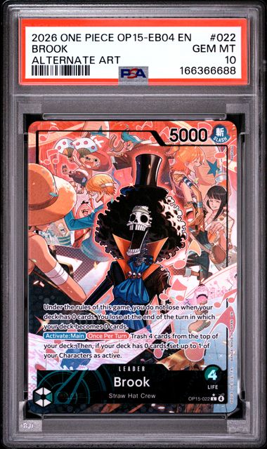 Brook Leader Alternate Art Adventure on Kami's Island OP15-022 PSA 10