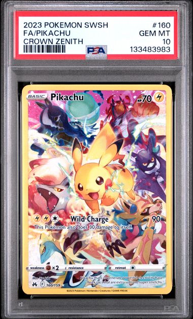 Pikachu Crown Zenith 160/159 PSA 10