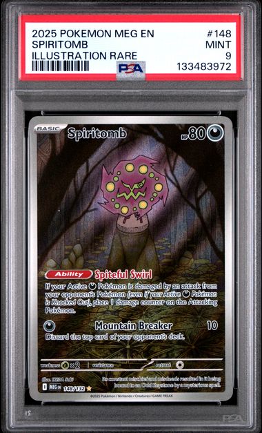 Spiritomb Illustration Rare Mega Evolution 148/132 PSA 9