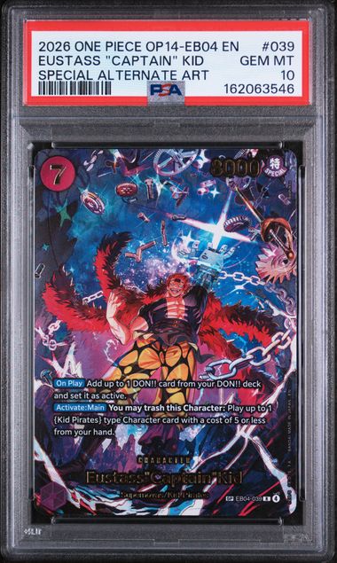 Eustass "Captain" Kid The Azure Sea's Seven SP (EB04-039) PSA 10