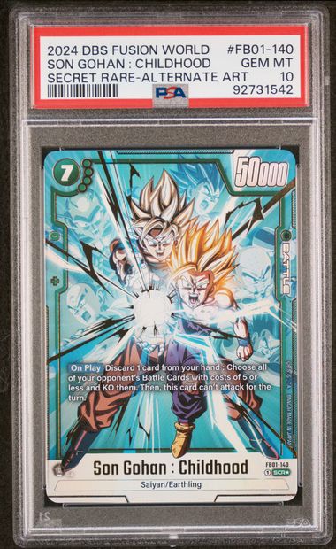 Son Gohan Secret Rare - Alternate Art Fusion World Awakened Pulse FB01-140 PSA 10