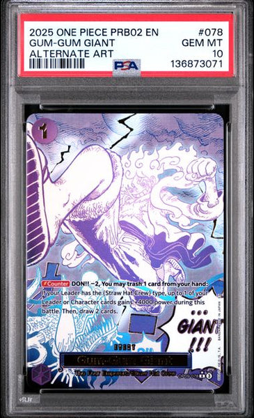 【PSA10】 GUM-GUM GIANT ALTERNATE ART PSA 10 Gum-Gum Giant (SP Alt Art) OP09-078 R ONE PIECE Card