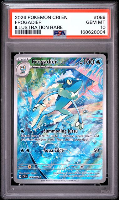 Frogadier Illustration Rare ME04 Chaos Rising 089/086 PSA 10
