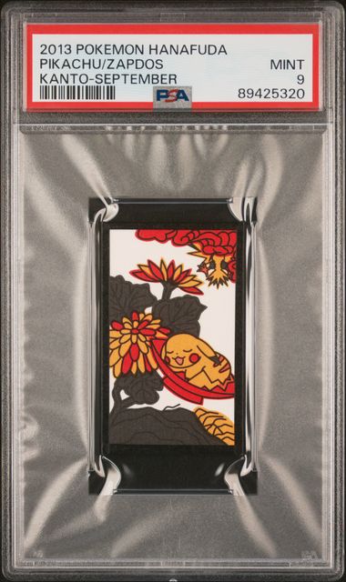 Pikachu & Zapdos Hanafuda Kanto September PSA 9