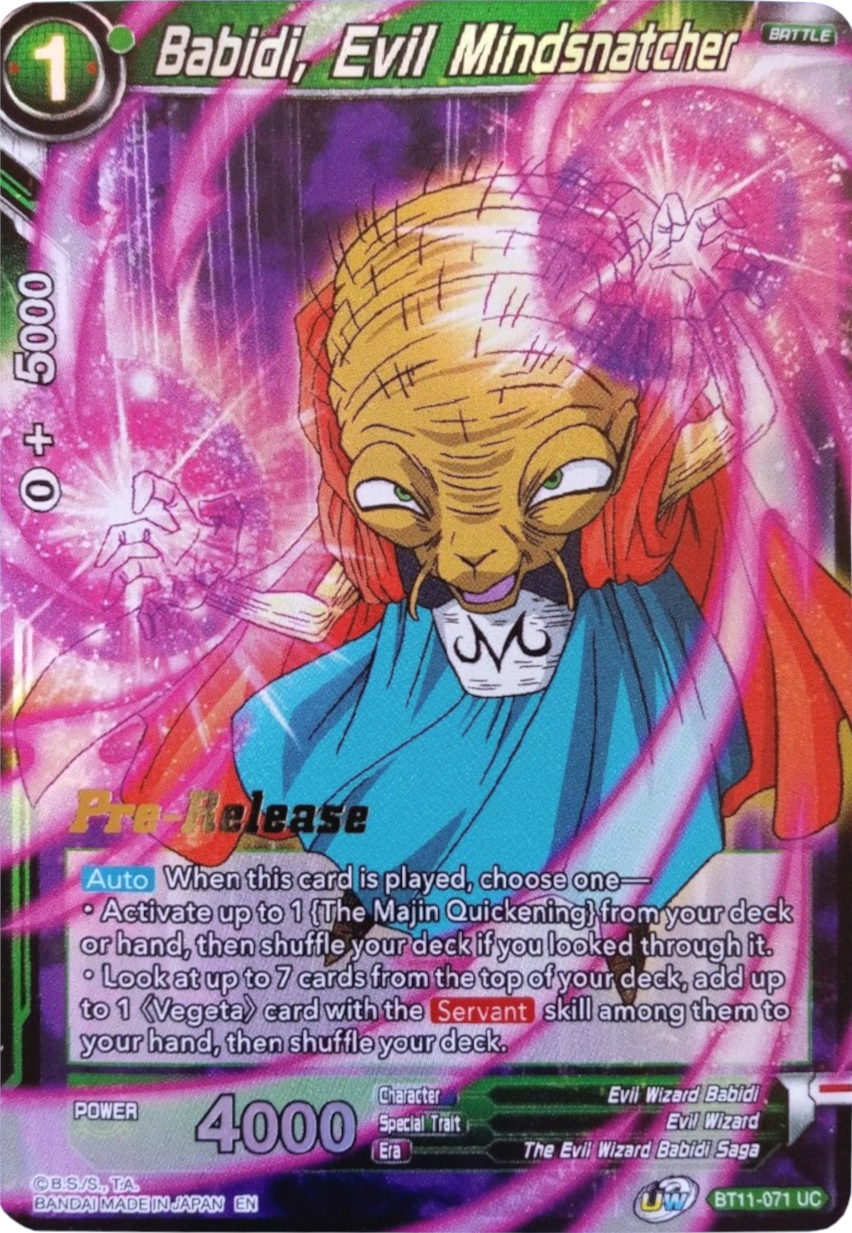 Babidi, Evil Mindsnatcher (BT11-071) [Vermilion Bloodline Prerelease Promos] Parallel Foil