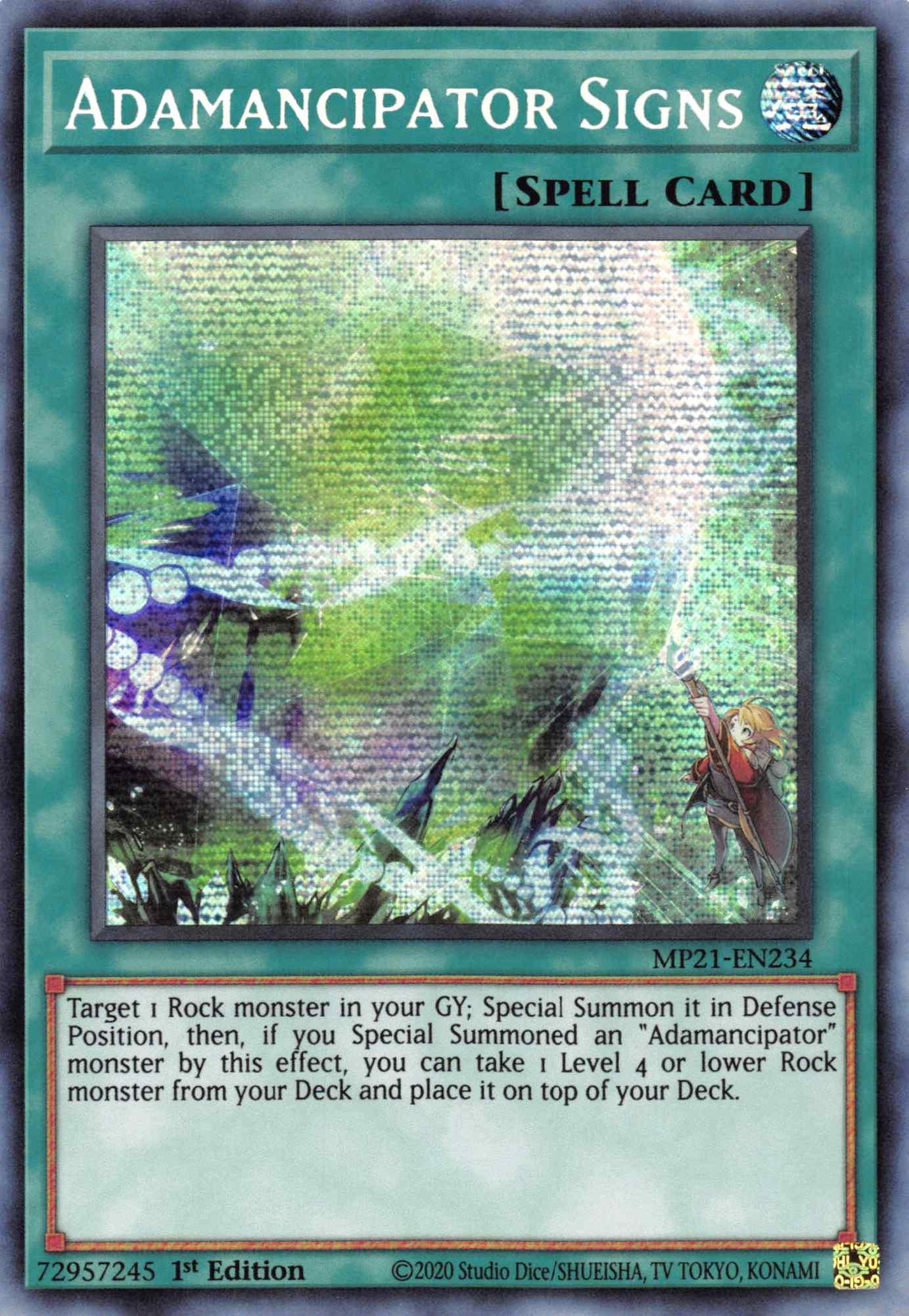 Adamancipator Signs [MP21-EN234] Prismatic Secret Rare - Josh's Cards