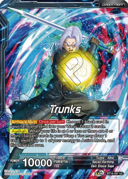 Trunks // SSG Trunks, Crimson Warrior (BT16-097) [Realm of the Gods] Parallel Foil