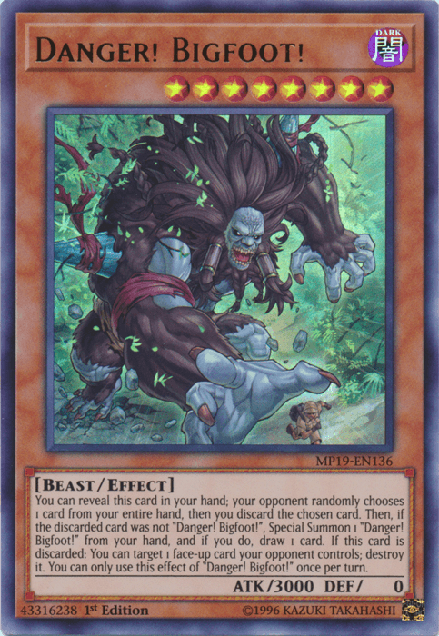 Danger! Bigfoot! [MP19-EN136] Ultra Rare - Josh's Cards