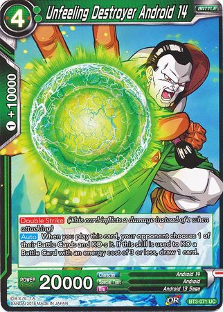 Unfeeling Destroyer Android 14 (BT3-071) [Cross Worlds] Parallel Foil