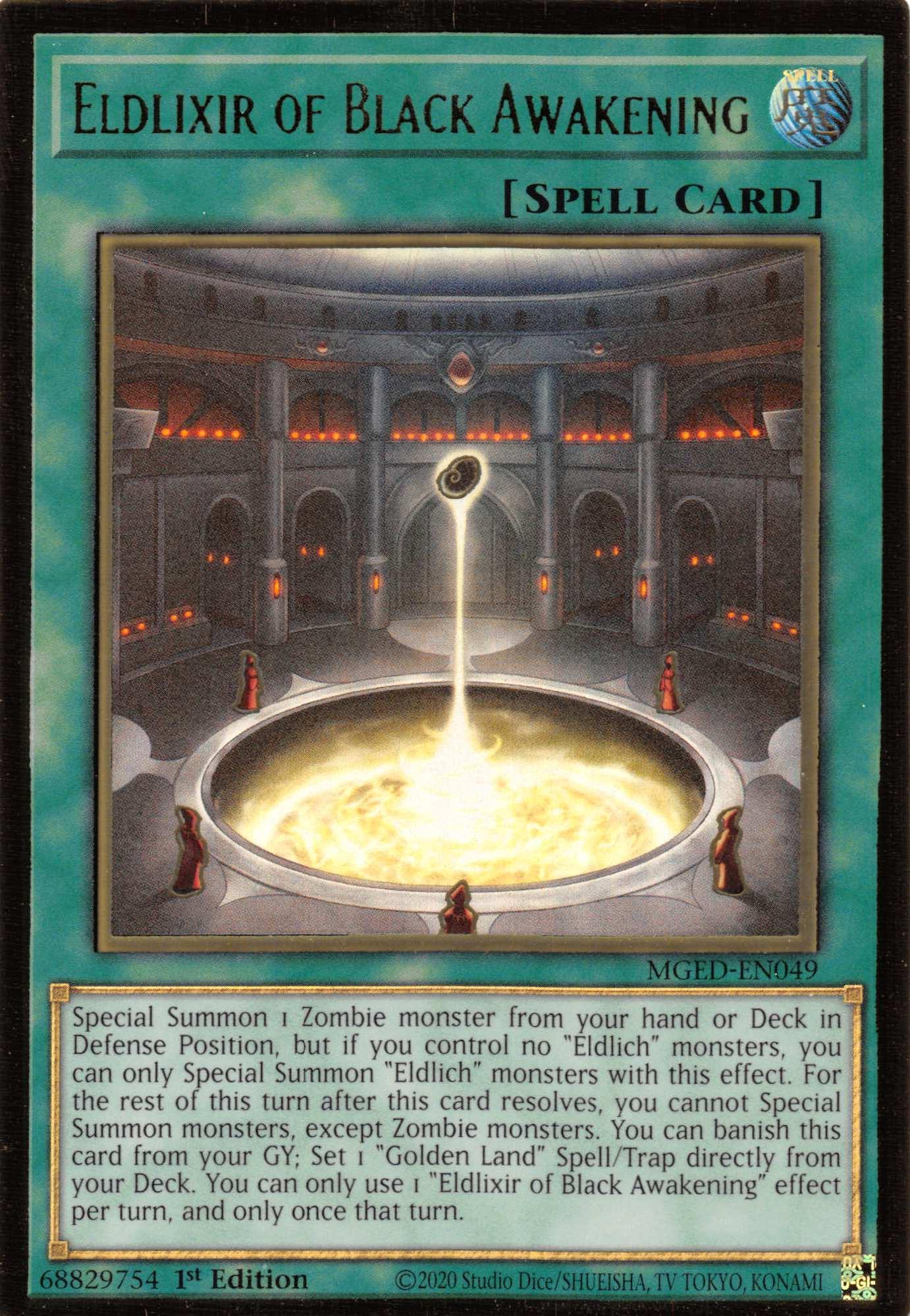 Eldlixir of Black Awakening [MGED-EN049] Gold Rare - Josh's Cards