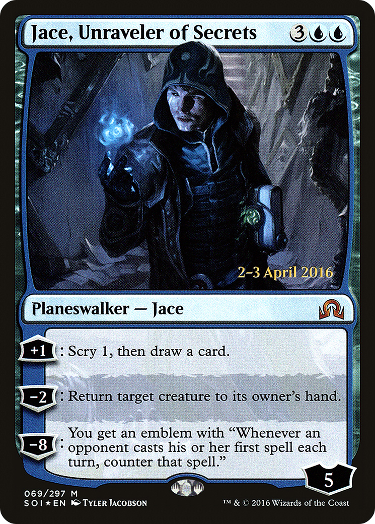 Jace, Unraveler of Secrets (PRE-69S) - Shadows over Innistrad Promos Foil