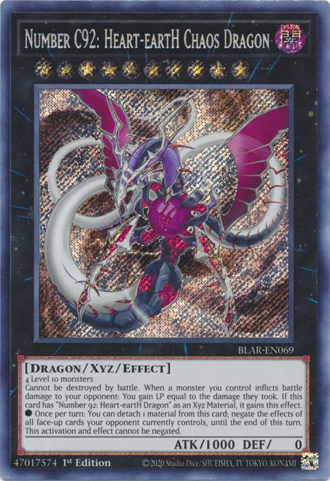 Number C92: Heart-eartH Chaos Dragon [BLAR-EN069] Secret Rare - Josh's Cards
