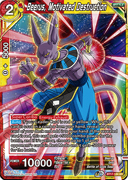 Beerus, Motivated Destruction (BT17-134) [Ultimate Squad] Parallel Foil