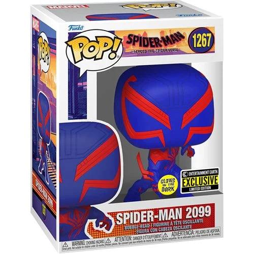 Spider-Man: Across the Spider-Verse Spider-Man 2099 Glow-in-the-Dark Pop! - Entertainment Earth Excl. - Josh's Cards