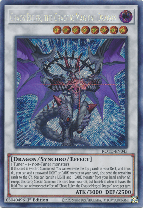 Chaos Ruler, the Chaotic Magical Dragon [ROTD-EN043] Secret Rare - Josh's Cards