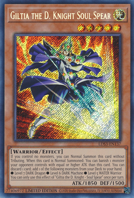 Giltia the D. Knight Soul Spear [LDS3-EN137] Secret Rare - Josh's Cards