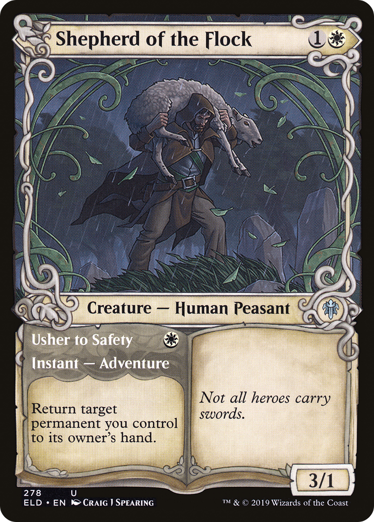 Shepherd of the Flock // Usher to Safety (ELD-278) - Throne of Eldraine: (Showcase)