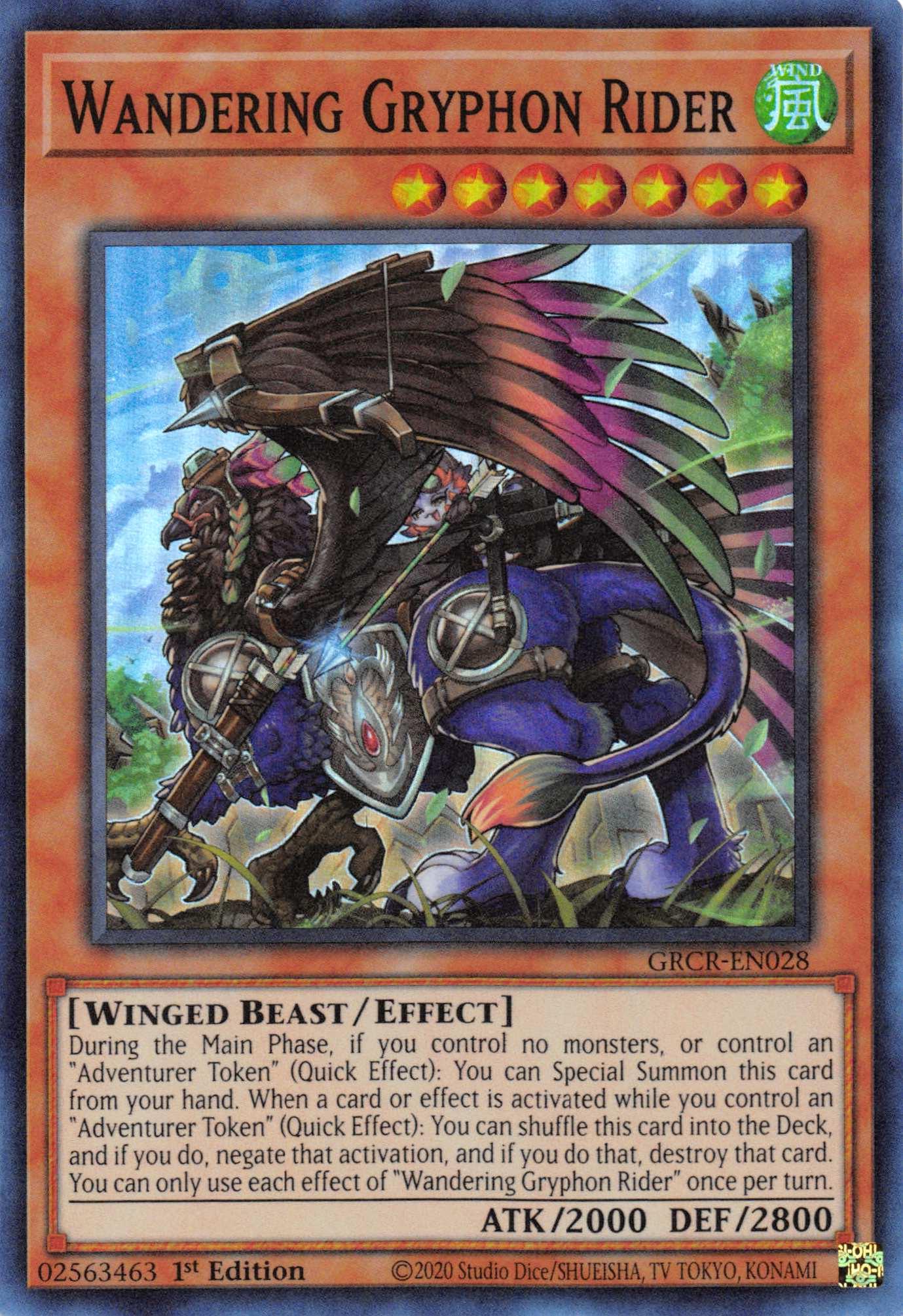 Wandering Gryphon Rider [GRCR-EN028] Super Rare - Josh's Cards