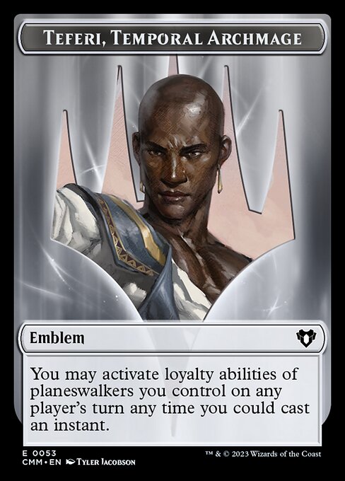 Treasure // Emblem - Teferi, Temporal Archmage Double-Sided Token [Commander Masters Tokens] Foil